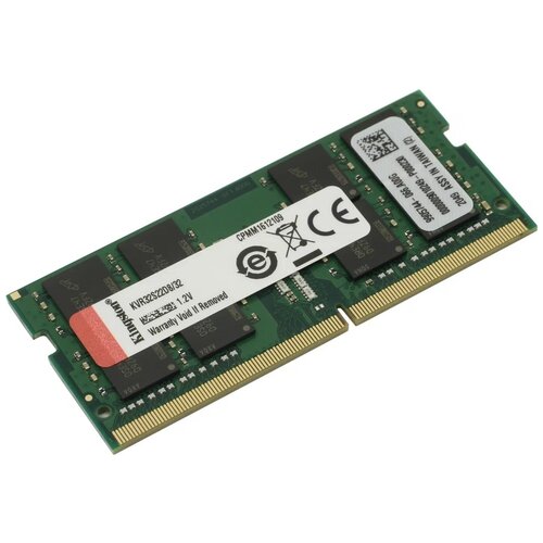 Оперативная память Kingston ValueRAM 32 ГБ DDR4 3200 МГц SODIMM CL22 KVR32S22D8/32 модуль памяти qumo ddr4 so dimm 3200mhz pc25600 cl22 32gb qum4s 32g3200n22