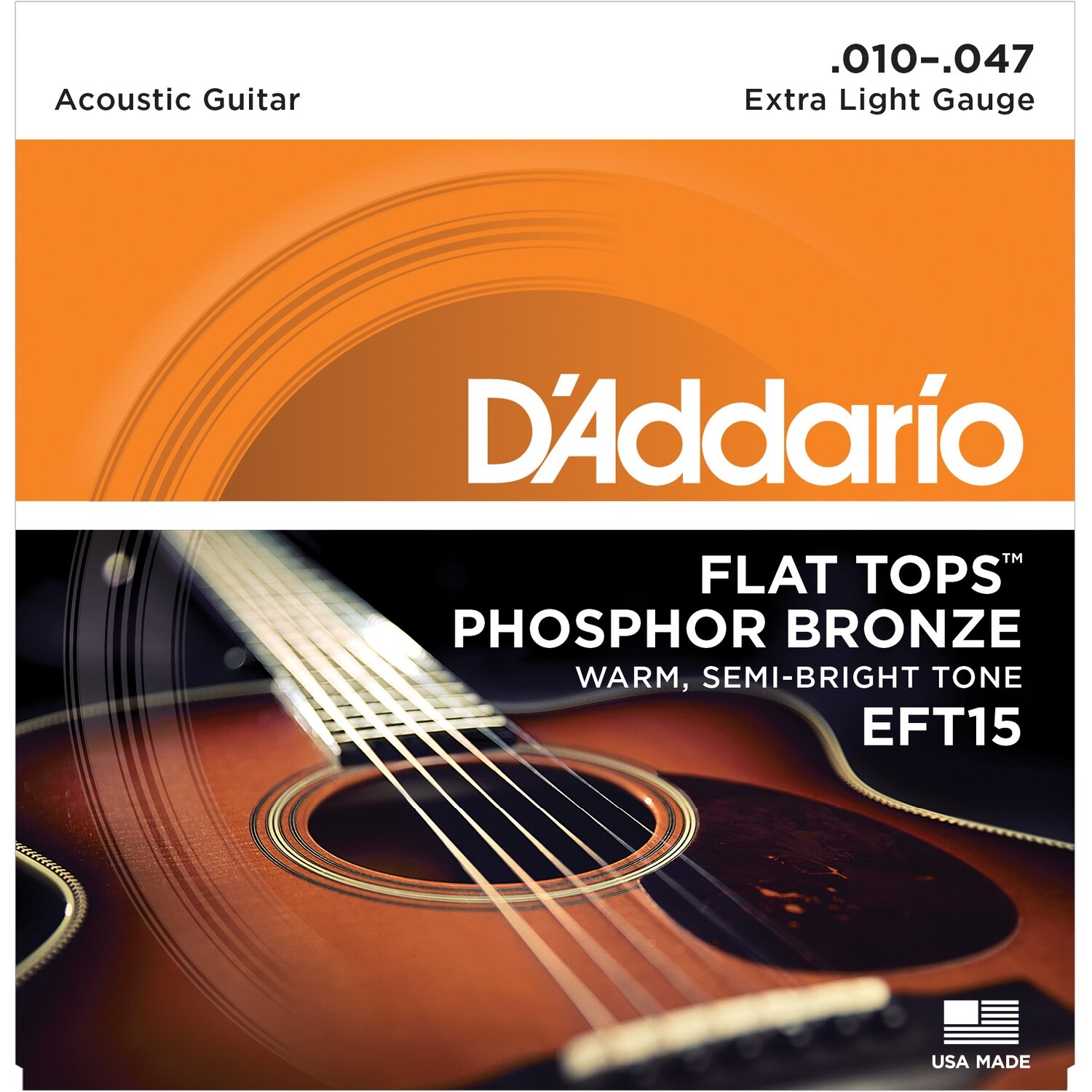 Струны для акустической гитары DADDARIO EFT15 Extra Light 10-47