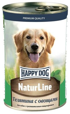 Консервы для собак Happy Dog телятина и овощи фарш natur line 410г
