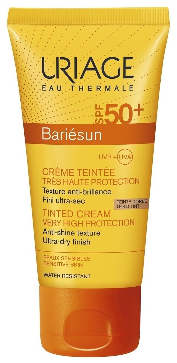 Солнцезащитный тональный крем для лица Uriage Bariesune Teintee SPF50+ 50 мл Золотистый