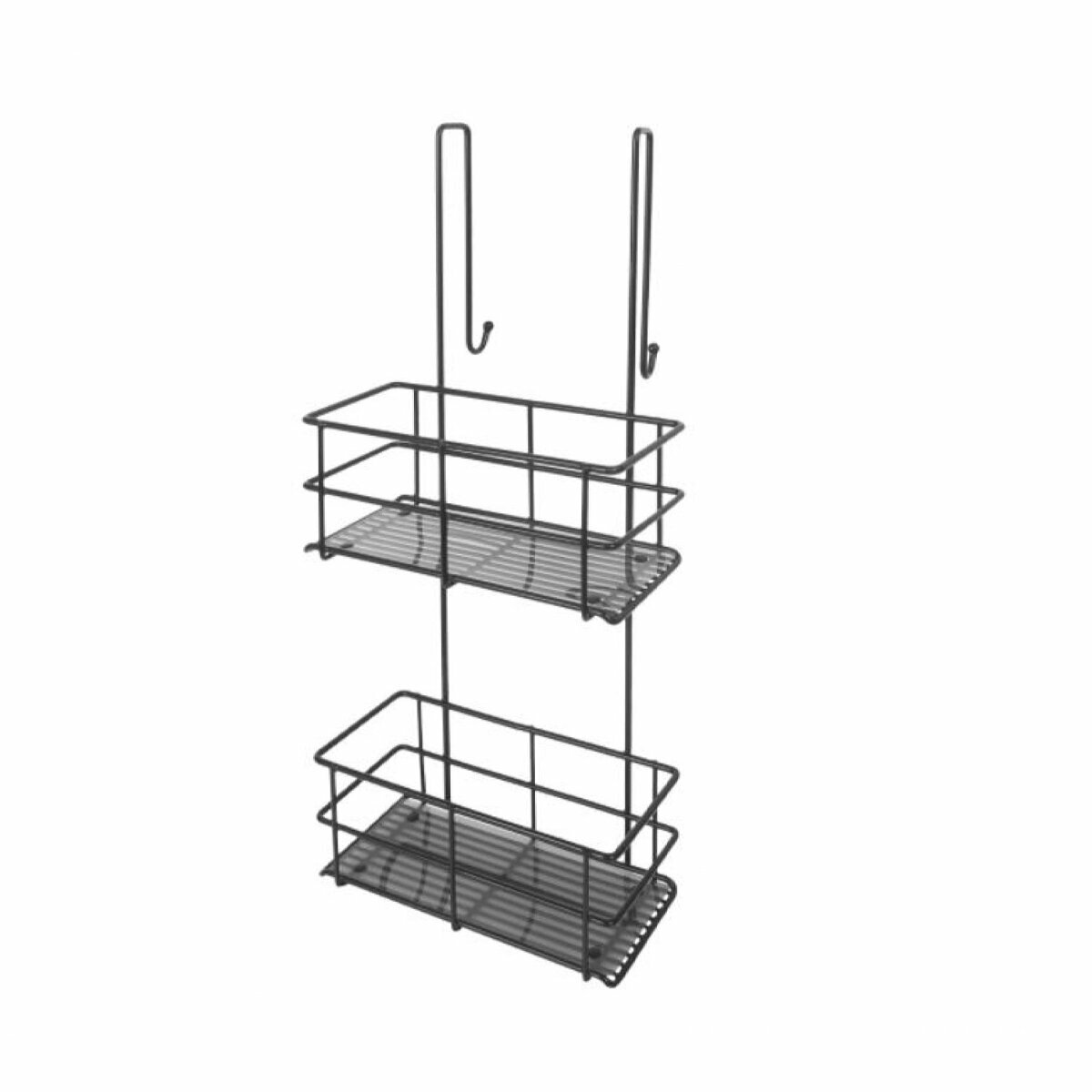 Полка для ванной Swensa Caddy, 2-х ярусная, навесная, 25,5 x 18 x 59 см, черная