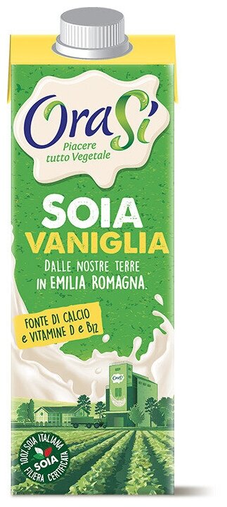 Растительный напиток OraSi Soy Vaniglia (Ораси Соевый напиток с ванилью), 1 литр, упаковка 12 штук - фотография № 2