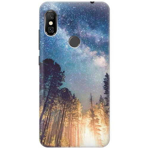 фото Gosso ультратонкий силиконовый чехол-накладка для xiaomi redmi note 6 pro с принтом "млечный путь"