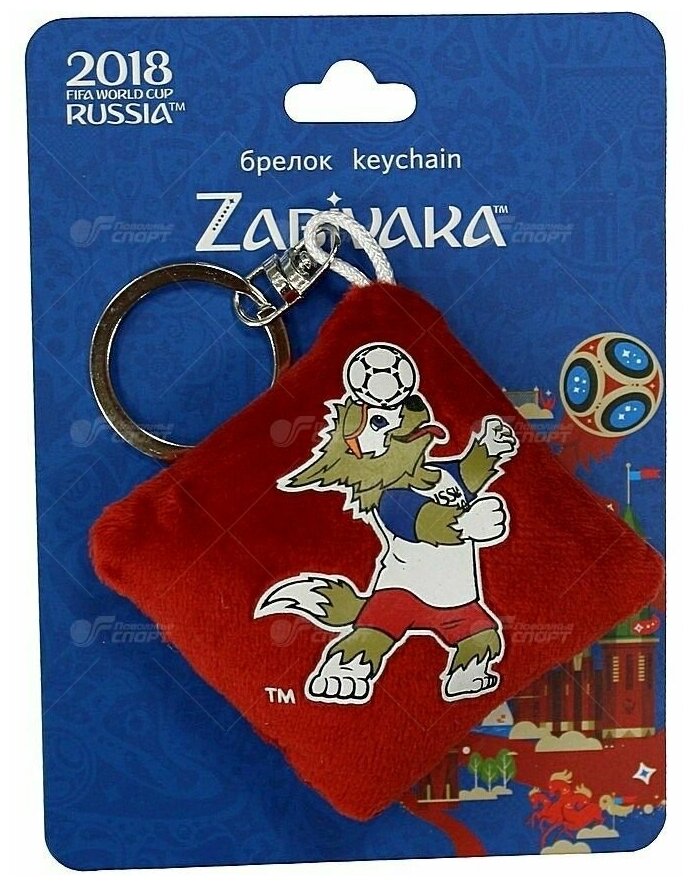 Брелок 1Toy FIFA 2018 подушечка плюш. с термопринтом Zabivaka Standard 6 см 2018 FIFA World Cup Russia™ - фото №1