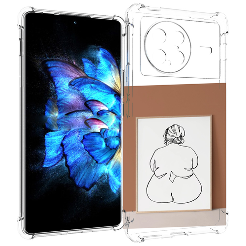 Чехол MyPads Body Positive Female Figure Line Art женский для Vivo X Note 5G задняя-панель-накладка-бампер