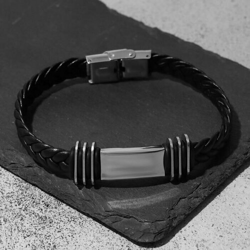 фото Жесткий браслет, размер 22 см, черный нет бренда