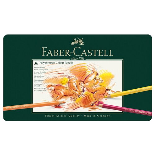 Faber-Castell Карандаши цветные Polychromos, 36 цветов (110036), 36 шт.