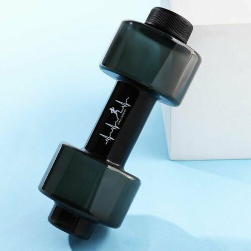 Бутылка для воды Гантеля 550 мл 21 х 8 см цвет черный 616₽