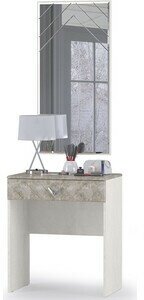 Стол туалетный с зеркалом Амели, цвет шёлковый камень/бетон чикаго беж, ШхГхВ 65х41х185 см. - фотография № 5