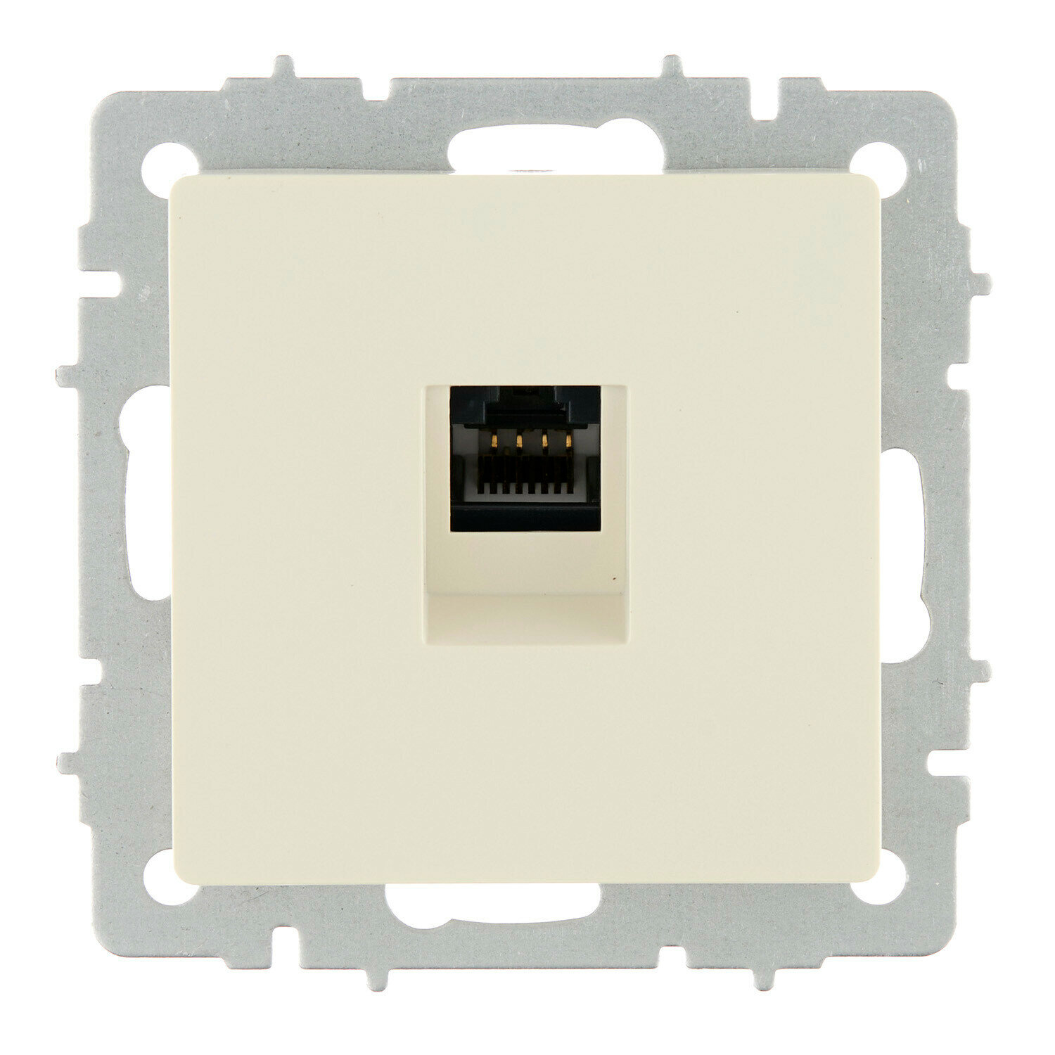 Розетка компьютерная IEK Brite встраиваемая бежевая (BR-K10-1-K10)
