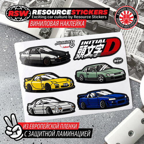 фото Наклейки с машинками, стикерпак initial d resource stickers