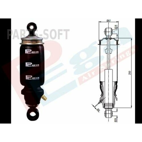 PEGA P202103FA Пневмоамортизатор кабины HCV 1шт 7548₽