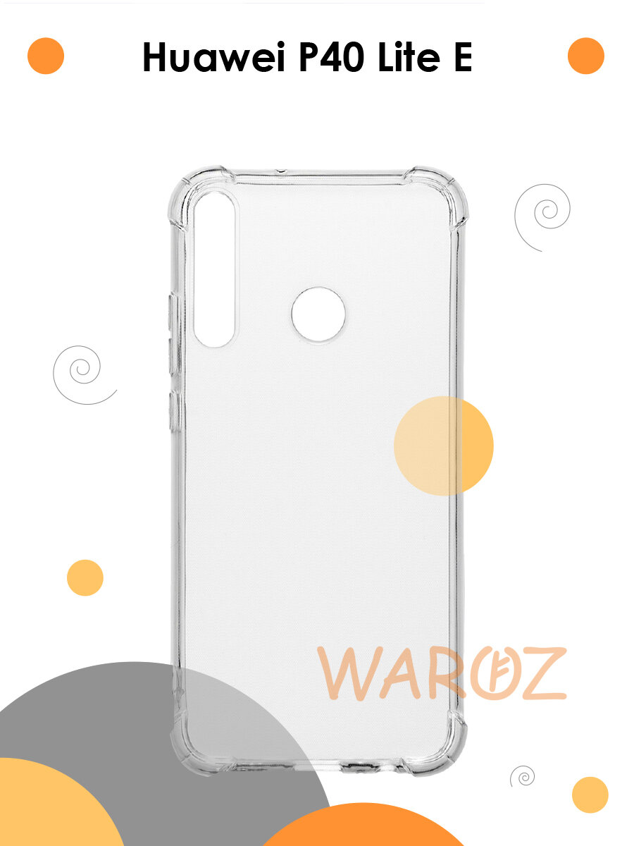 фото Чехол силиконовый на Huawei P40 LITE E , на Honor 9C противоударный с защитой камеры, бампер с усиленными углами для смартфона Хуавей П40 Лайт Е прозрачный бесцветный