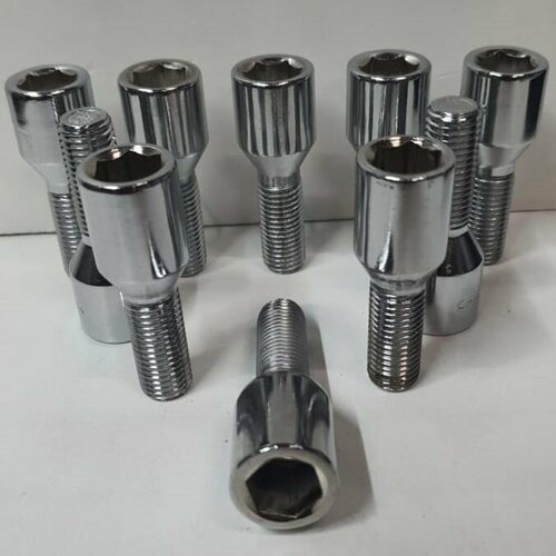 Болт колёсный 12x1,5x28, конус, под внутренний 6-гранник, 10 штук