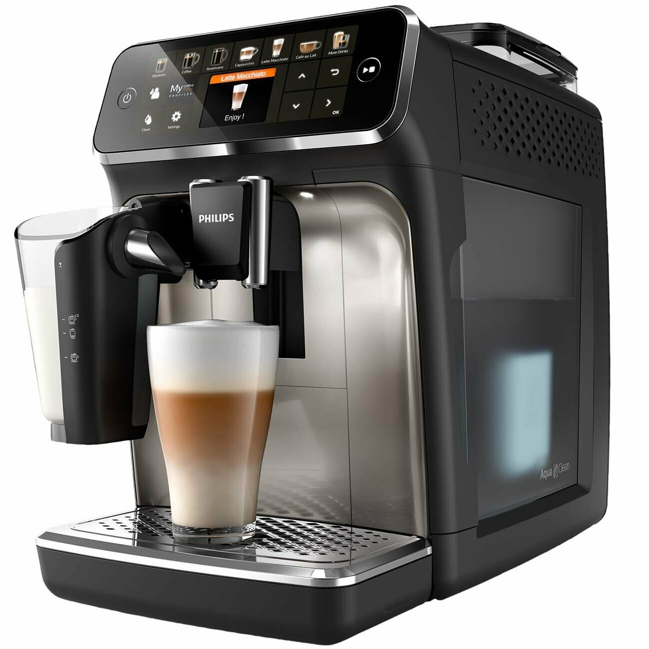 Кофемашина Philips EP5447/90 5400 Series LatteGo, черный/серый