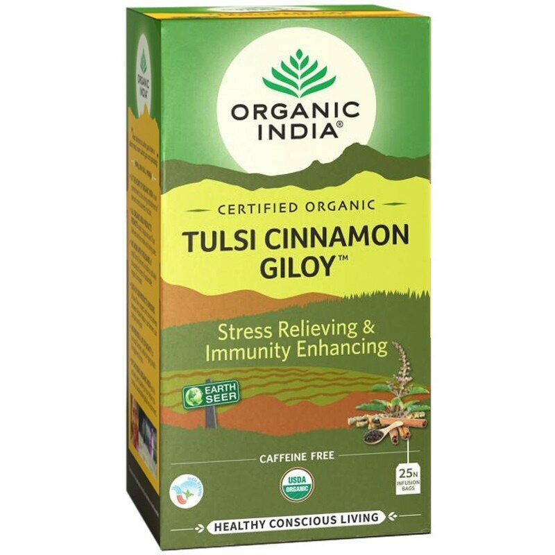 Чай Тулси Корица И Гилой Органик Индия (Tulsi Cinnamon Giloy Organic India), 25 пакетиков