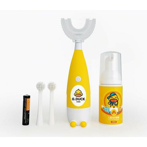 Электрическая зубная щетка GDUCK Focus Kids набор с 3 насадками и пенкой для зубов 1077₽