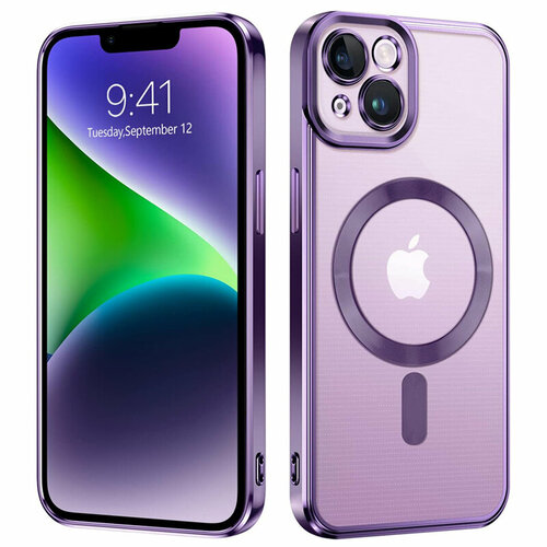 Чехол для iPhone 14 Metal Magnet Case Violet чехол для iphone 13 pro max metal magnet case purple