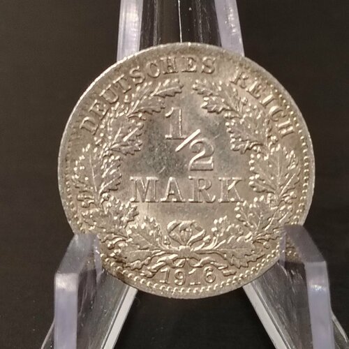 Монета 1/2 марки 1916 год А, Германия