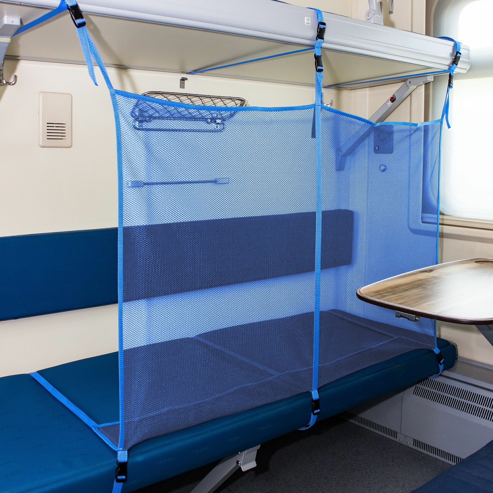 Бортик для поезда, жд манеж (длина 120 см, высота 75 см) голубой