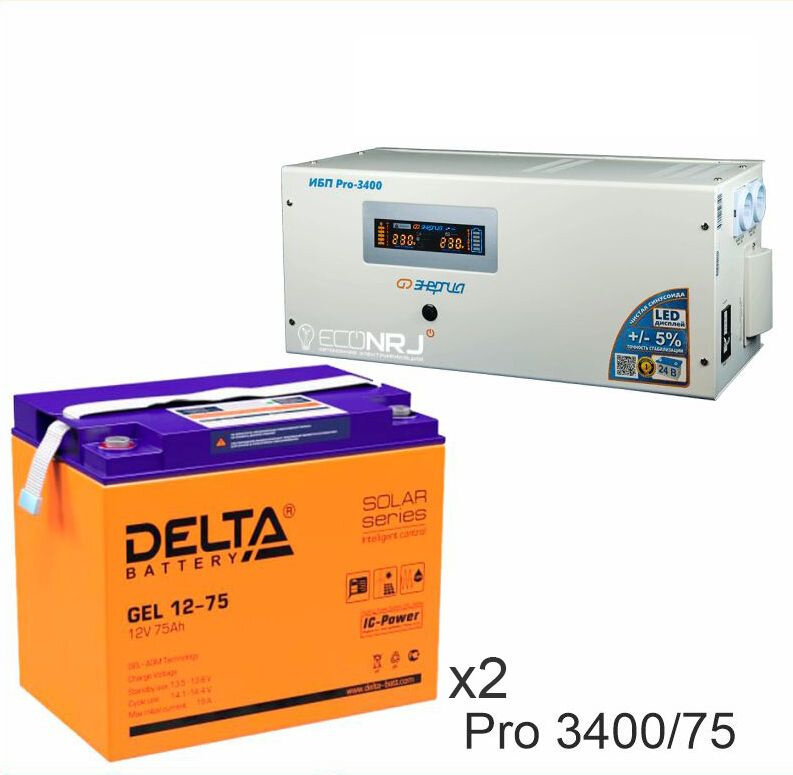 Энергия PRO-3400 + Аккумуляторная батарея Delta GEL 12-75