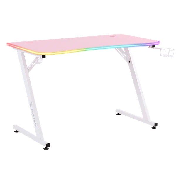 GameLab игровой стол MONOLITH, ШхГхВ: 114х60х75 см, цвет: белый/розовый