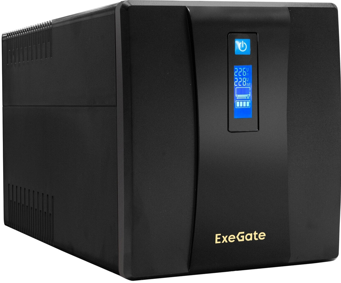 Exegate EP285495RUS ИБП ExeGate SpecialPro Smart LLB-1200. LCD. AVR. EURO. RJ <1200VA/750W, LCD, AVR, 4 евророзетки, RJ45/11, Black>