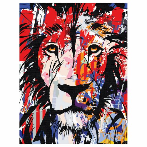 Картина по номерам на черном холсте «Лев», 30 × 40 см картина по номерам на холсте лев в цветах 40 х 50 см