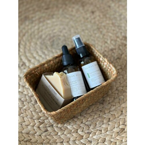 Корзина для хранения соломенная с железным каркасом 14*10*7 см Sea Home