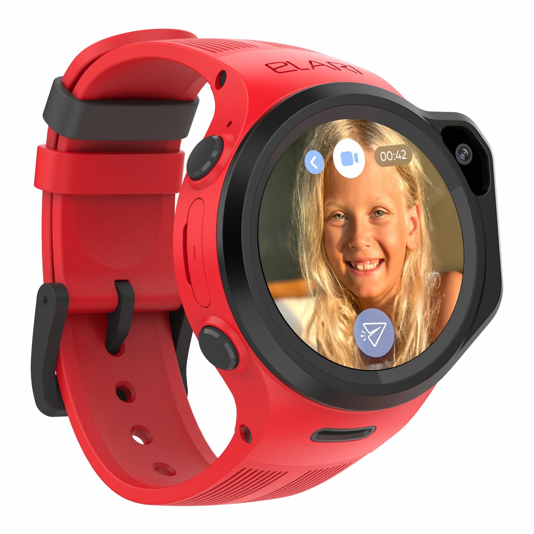 Elari 4GR M Red детские часы-телефон - красные, 4G, nano-SIM, Маруся, сенсорный дисплей 1.3 IPS 240х240
