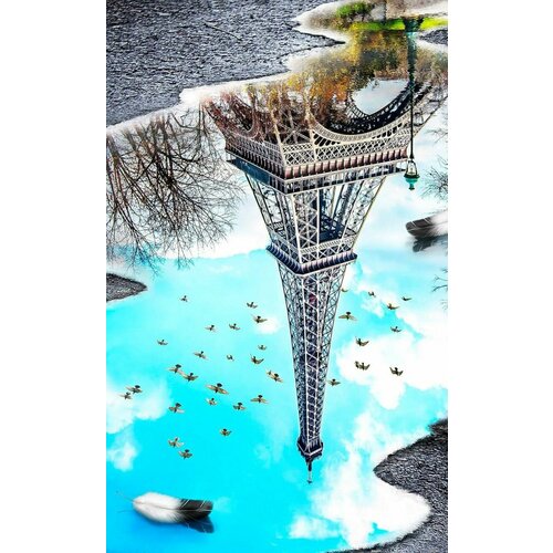 пазл pintoo 16 деталей эйфелева башня париж с магнитом Пазл для взрослых Pintoo 1000 деталей: Водный пейзаж. Эйфелева башня