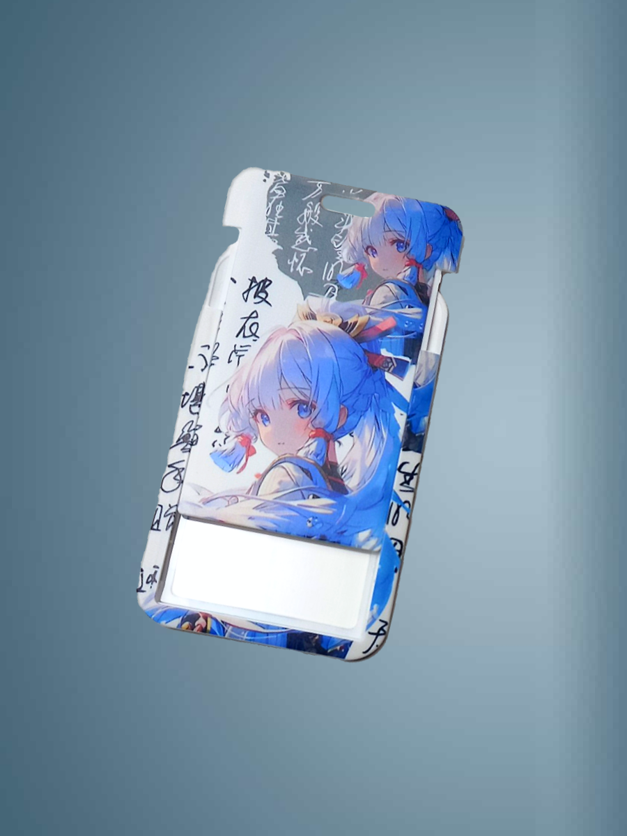 Чехол для бейджа Melody, на ленте, пластик, вертикальное крепление, красно/голубой — фото 1