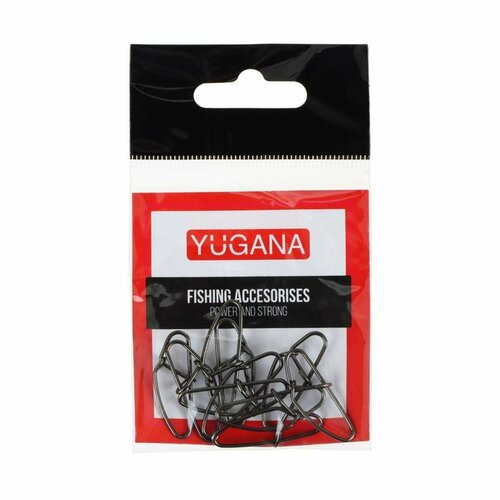 Застежка YUGANA F-6008 № 4, 45 кг, 2 уп по 10 шт застежка yugana f 6008 4 45 кг 10 шт