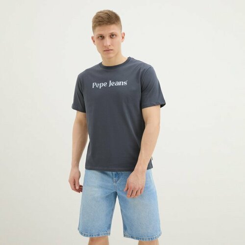 Футболка Pepe Jeans, размер S, темно-серый футболка pepe jeans хлопок трикотаж размер 8 белый