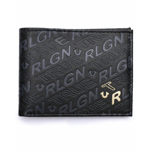 Бумажник True Religion Anura, фактура тиснение, матовая, черный