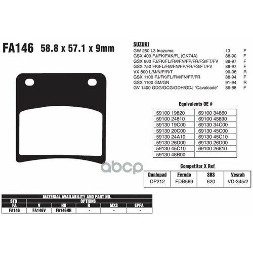 Fa146hh_brake Pad EBC Brakes арт. FA146HH