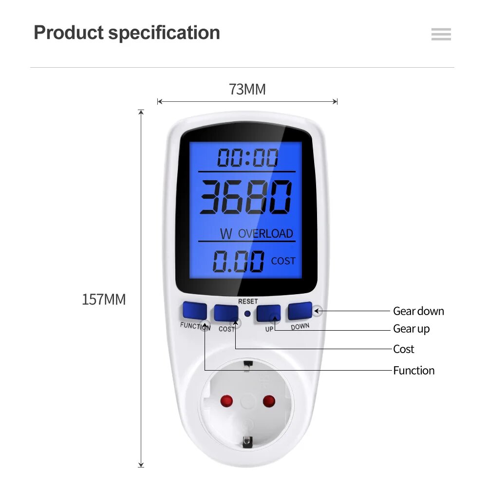 Изображение JUANJUAN Цифровой Динамометр 220В, EU PLUG