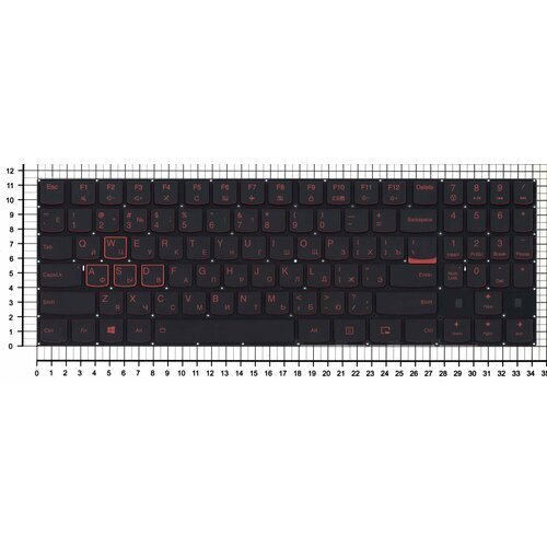 Клавиатура для ноутбука Lenovo Legion Y520 Y520-15IKB черная без рамки, красная подсветка клавиатура для ноутбука lenovo legion y520 y520 15ikb черная без рамки красная подсветка