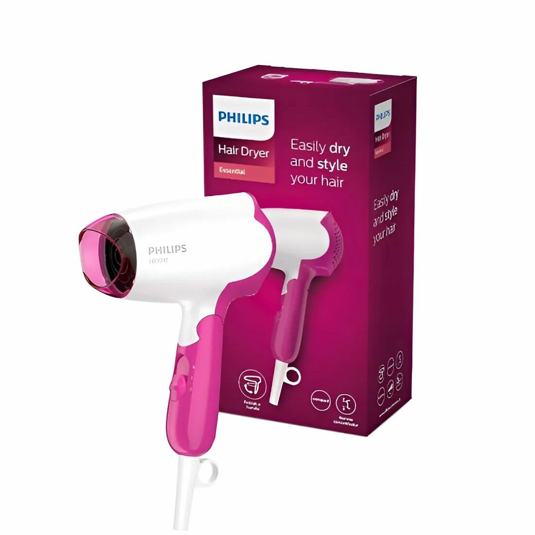 фото Фен для волос компактный Philips BHD003/00, 1400 Вт.