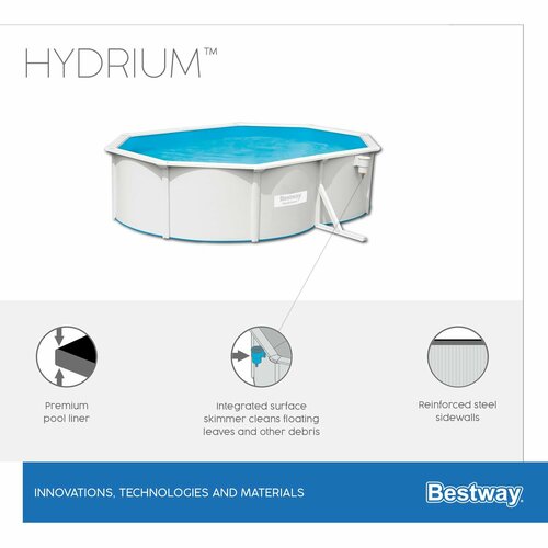 Стальной бассейн Bestway Hydrium бассейн bestway hydrium с набором 56384 460х120 см 460х120 см