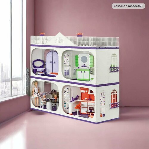 Дом Усадьба Конфетти С-1402 Огонек /1/ мебель для кукол огонек конфетти гостиная фиолетовая арт с 1580 6