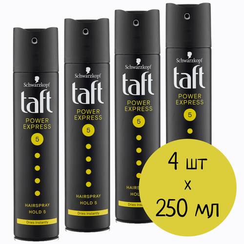 TAFT Power Лак для волос Укрепление волос для тонких и истощенных волос Мегафиксация, 250 мл, 4 шт