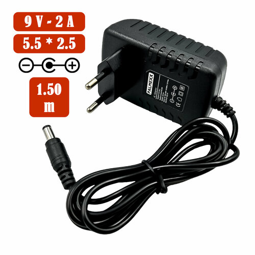 Адаптер питания PALMEXX HCH011, 9V-2A, 5.5*2.5, 1.5м черный