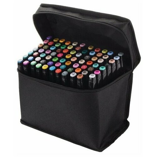 Набор профессиональных двухсторонних маркеров для скетчинга в чехле 80 цветов 1200₽