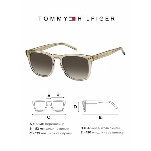 Солнцезащитные очки TOMMY HILFIGER золотой бежевый коричневый 22262₽