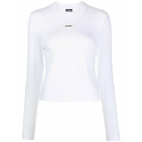 фото Лонгслив jacquemus le t-shirt gros grain, размер l, , белый