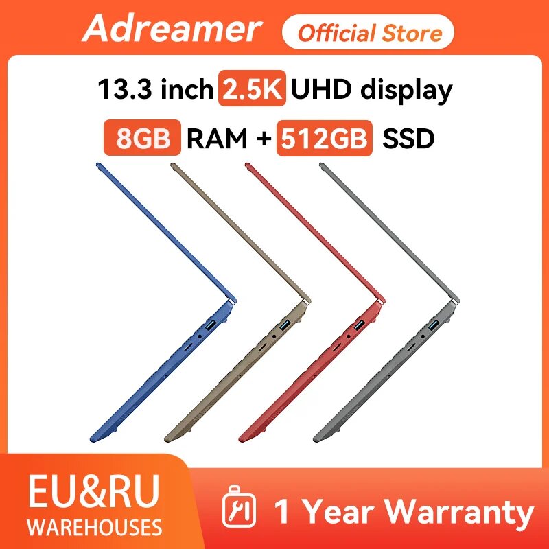 Adreamer LeoBook 13,3 дюйма Intel Celeron N4020 8 ГБ ОЗУ 1T SSD Windows 10, Gray 6G 1T, EU, Intel Celeron N4020