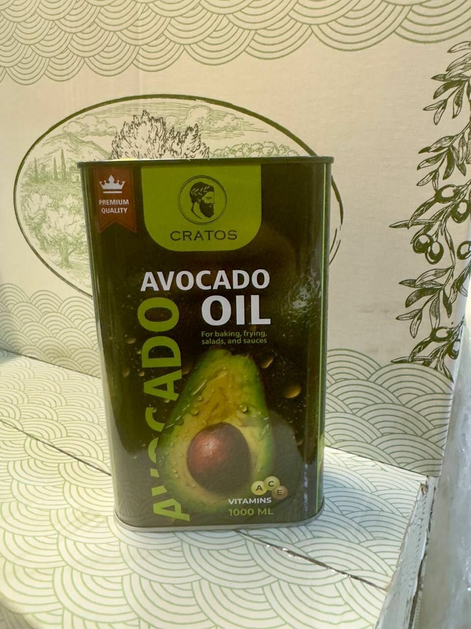 Масло авокадо, для жарки и салатов, рафинированное "Avocado Oil" 1л жестяная банка — фото 1