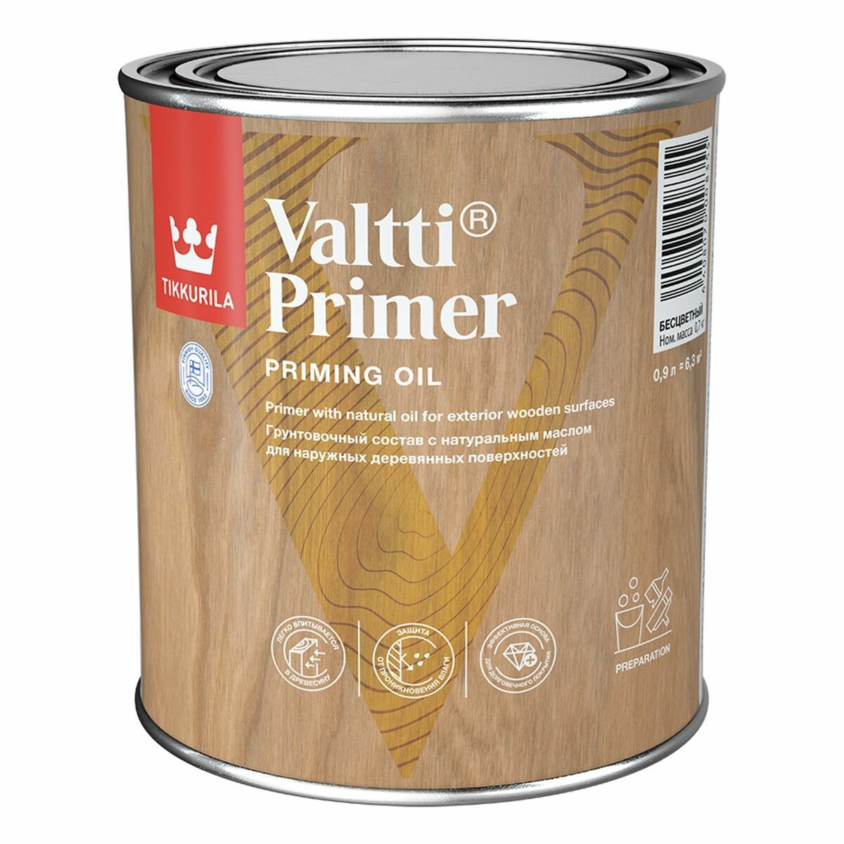 Tikkurila Valtti Primer / Тикурила Валтти Праймер (Похъюсте) 0,9 Л Грунт-Антисептик "Тиккурила"