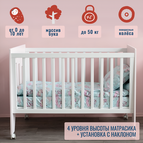 Кроватка-трансформер Миа для новорожденных 2 в 1 120x60см 27000₽